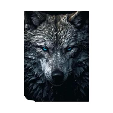 Imagem de Pôster Em Lona De Lobo Negro, Predador Animal Selvagem, Arte Moderna P