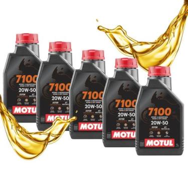 Imagem de Kit Óleo Motul 7100 20w50 Sintético 5 Litros