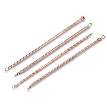 Imagem de Andoer 4 unidades/conjunto Kit de ferramentas de agulhas para remoção de cravos pretos Clipe de acne Mancha Espremer espinhas Extrator de acne Extrator de poros de cabeça negra Ferramenta de limpez