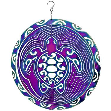 Imagem de Girador de vento tartaruga decoração de jardim sinos de vento pendurados facilmente girando apanhadores de sol cinético esculturas de arte de quintal para casa varanda pátio, cor, 25 cm