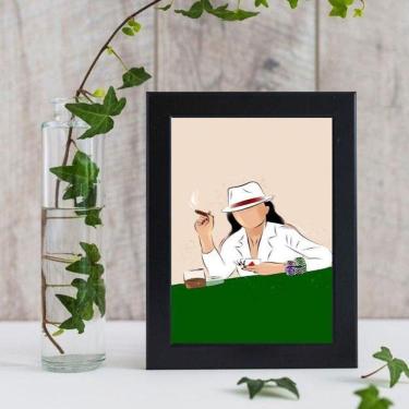 Imagem de Quadro Maria Navalha Baralho 24x18cm - Moldura Branca