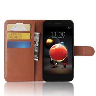 Imagem de Capa para LG X20, capa carteira flip de couro PU premium com compartimento para cartão, suporte e fecho magnético [capa interna de TPU à prova de choque] Compatível com LG X20