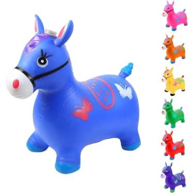 Imagem de Cavalinho Upa Upa Musical Pula Pula Grande Com Luz E Sons De Cavalo Premium (Azul)