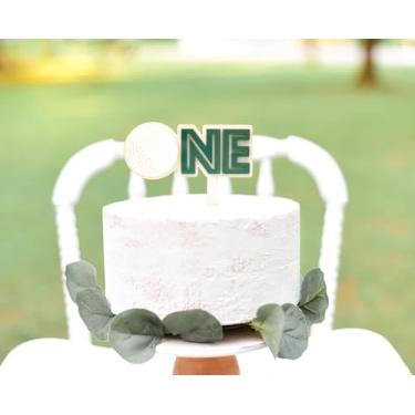 Imagem de Golf First Birthday Cake Topper, Wooden 1st Birthday Cake Topper, First Year Down Cake Topper,Golf Cake Topper