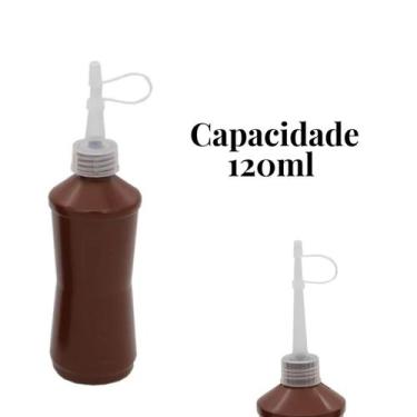 Imagem de Frasco Almotolia Transparente Para Líquidos Bico Reto Lavagem de Cílio