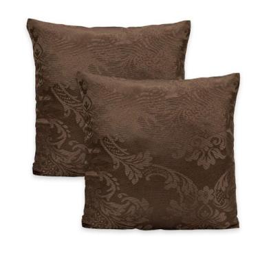 Imagem de Kit 2 Capas de Almofada c/ Zíper em Jacquard Adamascado Luxo 40cm x 40