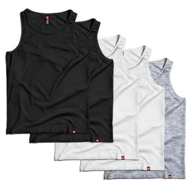 Imagem de Conjunto de 5 Regatas Básicas Masculinas em Algodão - King of Geek, Co