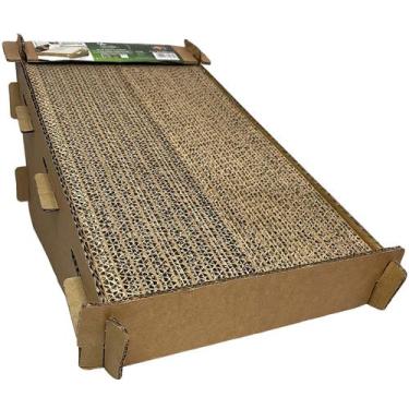 Imagem de Arranhador Gato Rampa Ecológico Papelão Interativo Antiestresse Evita 