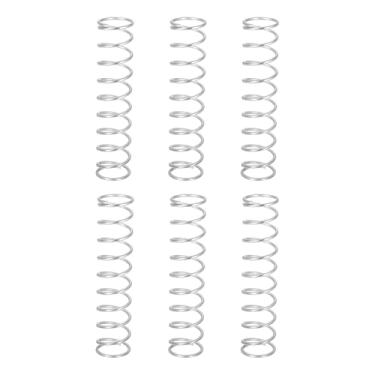 Imagem de uxcell 6 molas de compressão, 1,6 mm de diâmetro do fio x 18 mm OD x 90 mm de comprimento, extensão de aço inoxidável 304, mola esferográfica, molas de pressão para reparos domésticos em lojas, prata