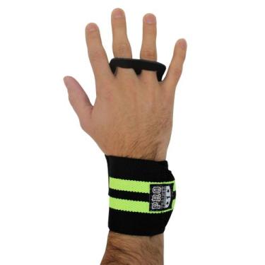 Imagem de Grip com munhequeira Preto com Verde Protetor Mão - Pro Trainer, G