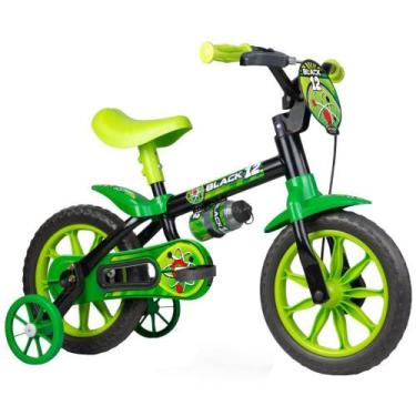 Imagem de Bicicleta Infantil Nathor Aro 12 Black12 Suporte Garrafa, 12", Preto, 