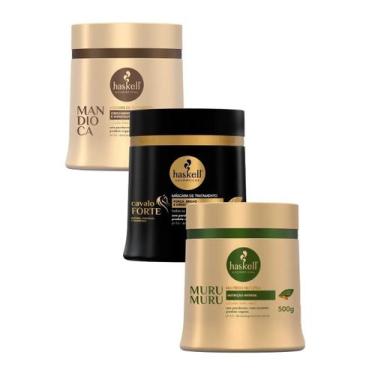 Imagem de Kit Cronograma Capilar para Cabelos Ressecados Hidratação, Reconstruçã