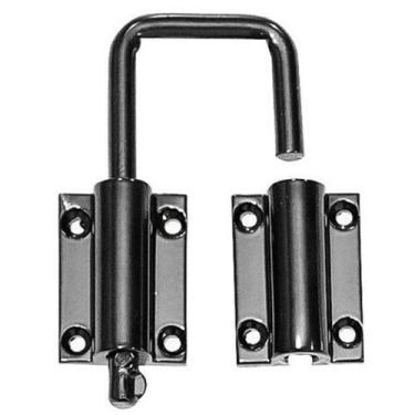 Imagem de Trinco ferrolho para porta camarão - preto - ECL