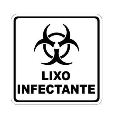 Imagem de Adesivo Lixo Infectante 1 Unidade 15cmx15cm - Teu Adesivo, Branco
