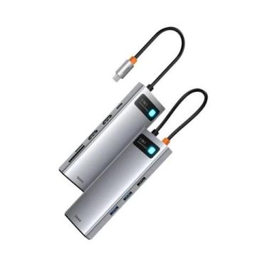 Imagem de Adaptador USB-C 9 em 1 - HDMI, VGA, USB 3.0, RJ45, Leitor de Cartão SD