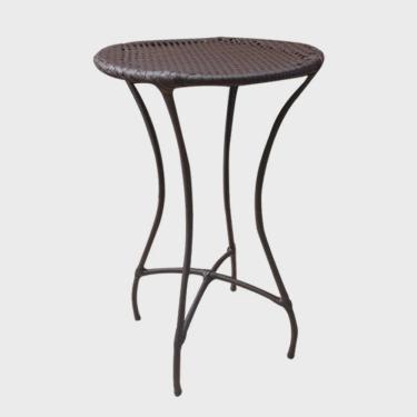 Imagem de Mesa Bistrô Flora Alto Área Externa Gourmet Ferro e Fibra Sintética Marrom - Ahazzo Móveis
