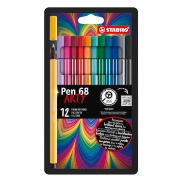 Imagem de Caneta de feltro premium – Caneta Stabilo 68 ARTY Carteira com 12 cores sortidas