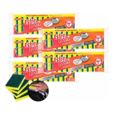 Imagem de Kit 60 Unid Esponja Multiuso Com Ions De Prata Lava Louças - Betanin