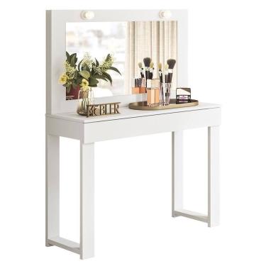 Imagem de Escrivaninha Penteadeira Camarim Real Branco Fosco - Mobler Branco Fosco