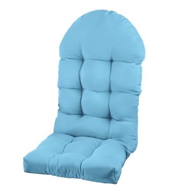 Imagem de PNP HWJIAJU Almofada de cadeira Adirondack, almofada de cadeira de balanço 111,8 x 49,3 x 10,2 cm, almofadas de pátio com encosto alto superior e inferior com laços, protetor solar e resistente ao