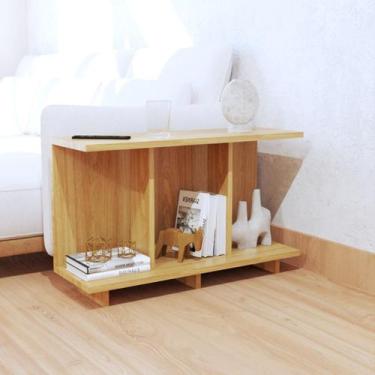 Imagem de Mesa de Canto Lateral Apoio Sofá Minimalista Freijó - Bihouse Móveis