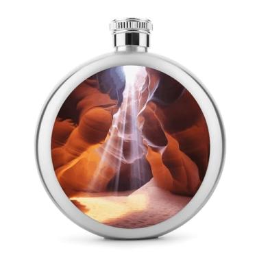 Imagem de Cantil de aço inoxidável, Antelope Canyon Print Pocket Flask Hip Flask Travel Flask Portable Liquor Flask Metal