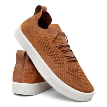 Imagem de Tênis Masculino Knit Casual Básico Calce Fácil Confortável Slip On - Caramelo/37