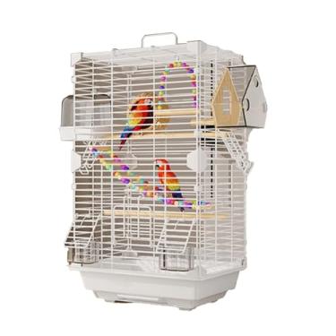 Imagem de Gaiola de pássaro grande gaiola ecológica casa villa papagaio gaiola especial gaiola de voo (branca)