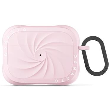 Imagem de ORNARTO Capa Vortuxe compatível com AirPods Pro 2ª/1ª, capa protetora de silicone grosso com mosquetão, design à prova de choque, LED frontal visível - rosa
