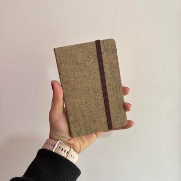 Imagem de Caderneta Pequena Tipo Moleskine SEM PAUTA, Caderno de Anotações Pequeno 15x10 Capa Dura com Elástico (Marrom Claro Mármore)