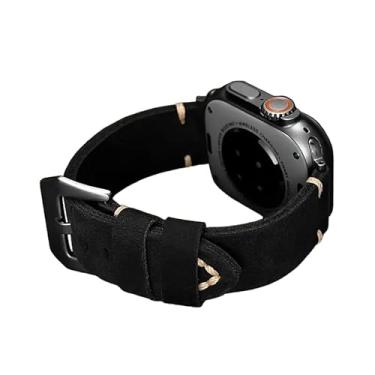 Imagem de Pulseiras de couro genuíno feitas à mão dupla face, compatível com Apple Watch Ultra 2/Ultra, 49 mm, 46 mm, 45 mm, 44 mm, 42 mm e 41 mm, masculina para Apple Watch Series SE 10 9 8 7 6 5 4 3 2 1