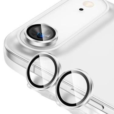 Imagem de Tensea Protetor de tela para câmera de iPhone, vidro temperado 9H, transparente, anel individual de metal para iPhone 6,6 polegadas