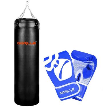 Imagem de Saco de pancada 120x100 + luva bate-saco pro - gorilla