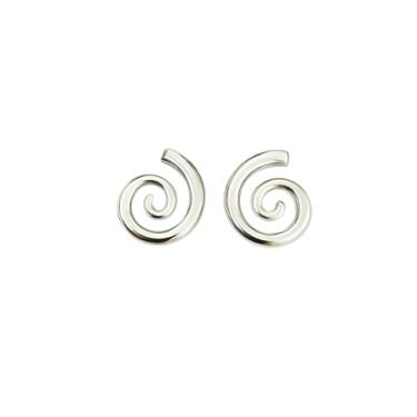 Imagem de AURUM SEMIJOIASM Brincos Espiral / Caracol Prateados Folheados a Prata, Design Geométrico, 3cm x 2,7cm, Estilo Moderno, Feminino, Para mulheres de Bom Gosto e Personalidade, Presente, Aniversário, Mãe, Esposa, Namorada, Semijoias Finas, Casual e Elegante.