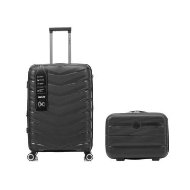 Imagem de Mala Média 23kg Expansível Cadeado TSA Original Antifurto Rodas Duplas 360° Removíveis + Frasqueira-Unissex