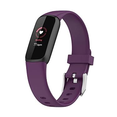 Imagem de Hoopyeecase pulseira de relógio Compatível com Fitbit Luxe Bands ，Suave Silicone Esporte À prova d'água Quick Release Respirável Substituição Pulseiras de relógio Acessórios para mulheres homens