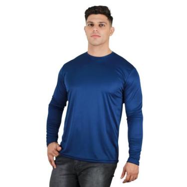 Imagem de Camiseta Dry Masculina Manga Longa Cores Variadas Proteção Térmica UV 
