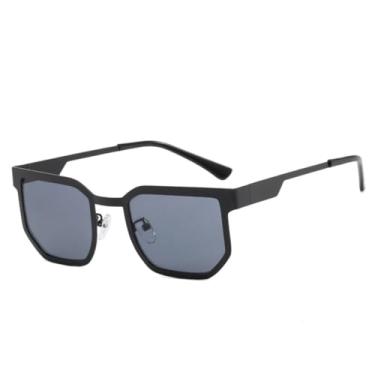 Imagem de Óculos de sol punk metal fashion masculino e feminino, óculos para esportes ao ar livre, viagem, dirigir, pesca, UV400 (preto e cinza)
