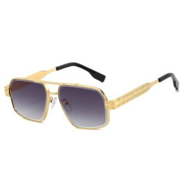 Imagem de Óculos de sol Flash Dourado Masculino Feminino Estilo Punk Street Uv400 (cinza degradê)