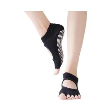 Imagem de Meias De Pilates E Yoga Femininas Antiderrapantes Com Cinco Dedos, Sem