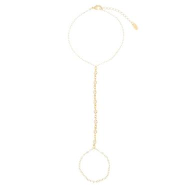 Imagem de Piuka Pulseira De Mão Jamile Pontos De Luz Folheada A Ouro 18K