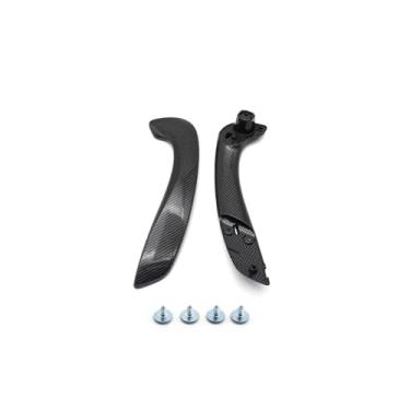 Imagem de Kit de maçaneta da porta dianteira esquerda direita do interior do carro preto carbono compatível com Renault Megane 3 MK3 Fluence 2008 2009 2010 2011-2016 809540001R 809600007R(Carbon Left Kit)