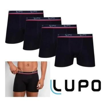 Imagem de Kit 4 Cuecas Boxer Lupo Em Algodão Masculina Cotton Original, Preto, P