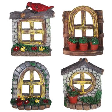 Imagem de DOITOOL Kit de acessórios de jardim de fadas miniaturas, mini estátua de resina de resina para porta de banco, ornamentos faça-você-mesmo, casa, micro paisagem, bonsai