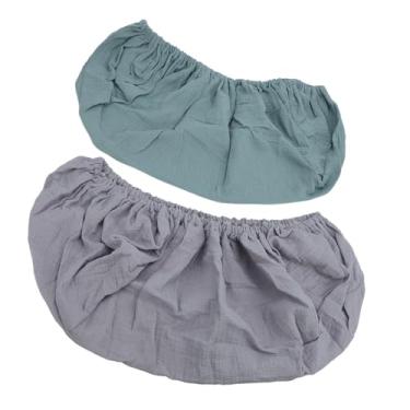 Imagem de Semme 2 Peças Capa de Almofada para Troca de Fralda Macia e Respirável, Folhas de Cor Sólida para bebê, Algodão Adequado para Mesas Com Tamanho 32,28 X 16,14 pol. (Verde Cinza)