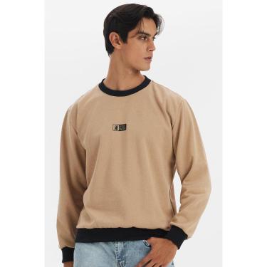 Imagem de Blusa Moletom Masculina Gola Careca Polo Wear Bege Claro-Masculino