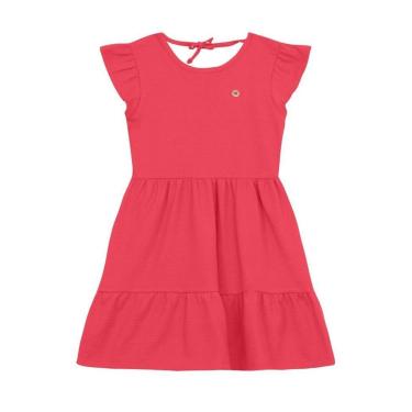 Imagem de Vestido infantil menina em malha listrada Brandili -Vermelho-Feminino