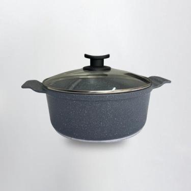 Imagem de Caçarola 24cm 3,6L Silver Forno e Fogão com Tampa de Vidro - Cor: Cinz