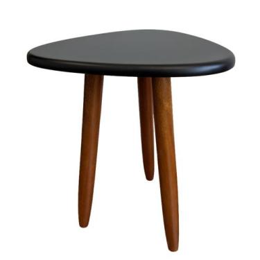 Imagem de Mesinha de Canto Pé Palito Retrô Pequena 37cm com Pés de Madeira - Div