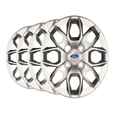 Imagem de Jogo Calota Aro 14 Novo Ford Ka Sedan 2015 2016 Com Emblema - GFM